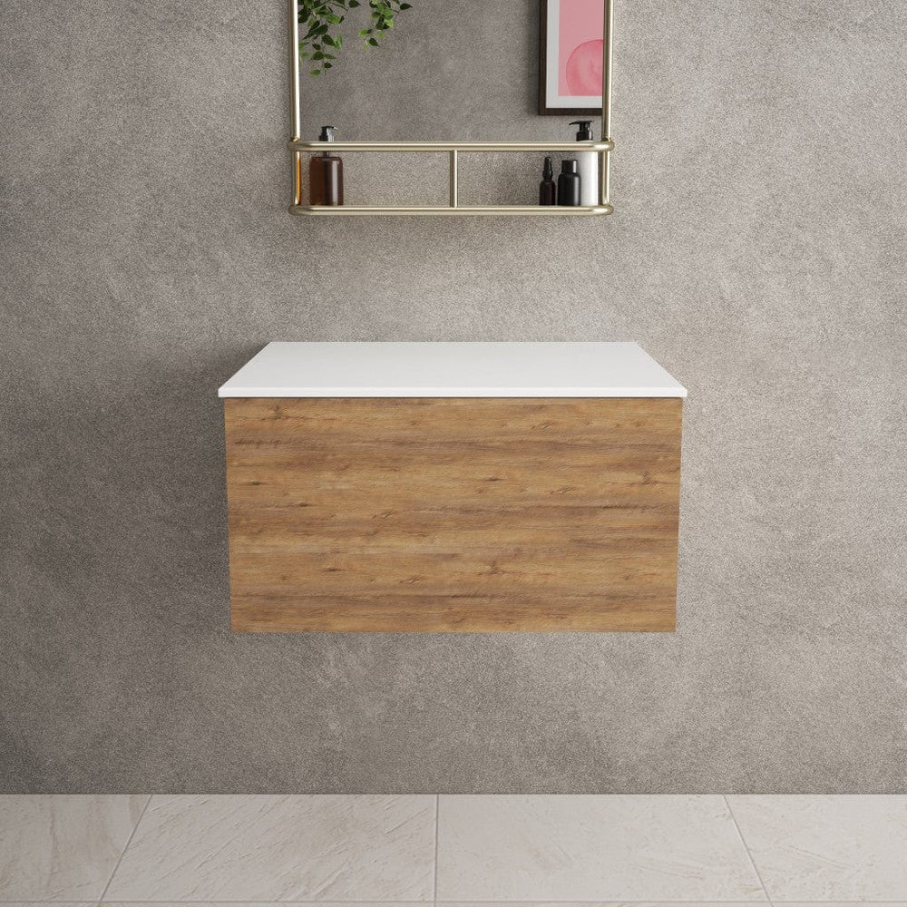 Raffinata Single Drawer Countertop Vanity Unit - Oak 600mm