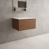 Raffinata Single Drawer Countertop Vanity Unit - Walnut 600mm image