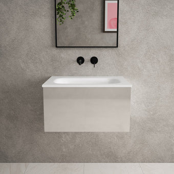 Raffinata One Drawer Vanity Unit  With Beyondstone Basin - Gloss Cashmere 600mm