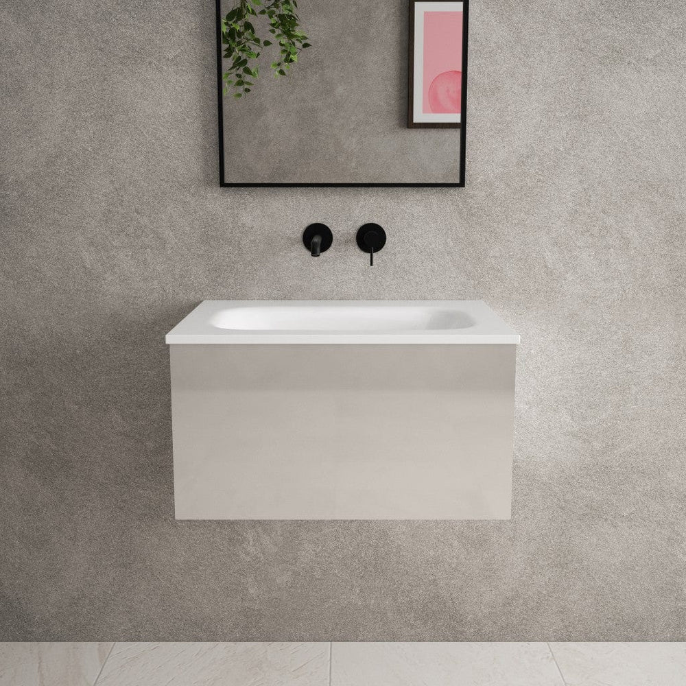 Raffinata One Drawer Vanity Unit  With Beyondstone Basin - Gloss Cashmere 600mm