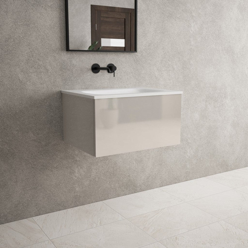 Raffinata One Drawer Vanity Unit  With Beyondstone Basin - Gloss Cashmere 600mm
