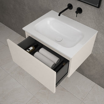 Raffinata One Drawer Vanity Unit  With Beyondstone Basin - Gloss Cashmere 600mm