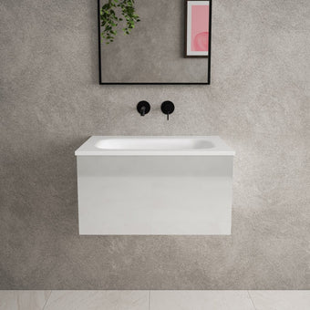 Raffinata One Drawer Vanity Unit  With Beyondstone Basin - Gloss Dove 600mm