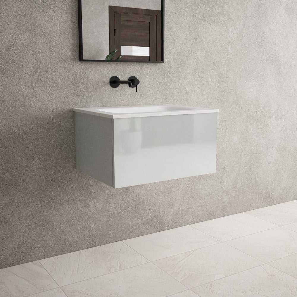 Raffinata One Drawer Vanity Unit  With Beyondstone Basin - Gloss Dove 600mm