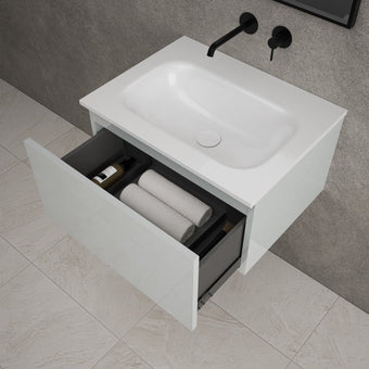 Raffinata One Drawer Vanity Unit  With Beyondstone Basin - Gloss Dove 600mm