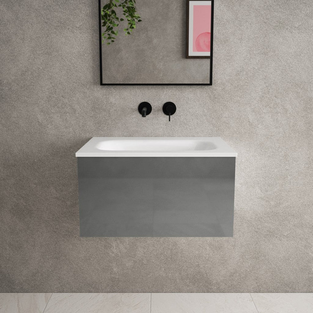 Raffinata One Drawer Vanity Unit  With Beyondstone Basin - Gloss Dust 600mm image