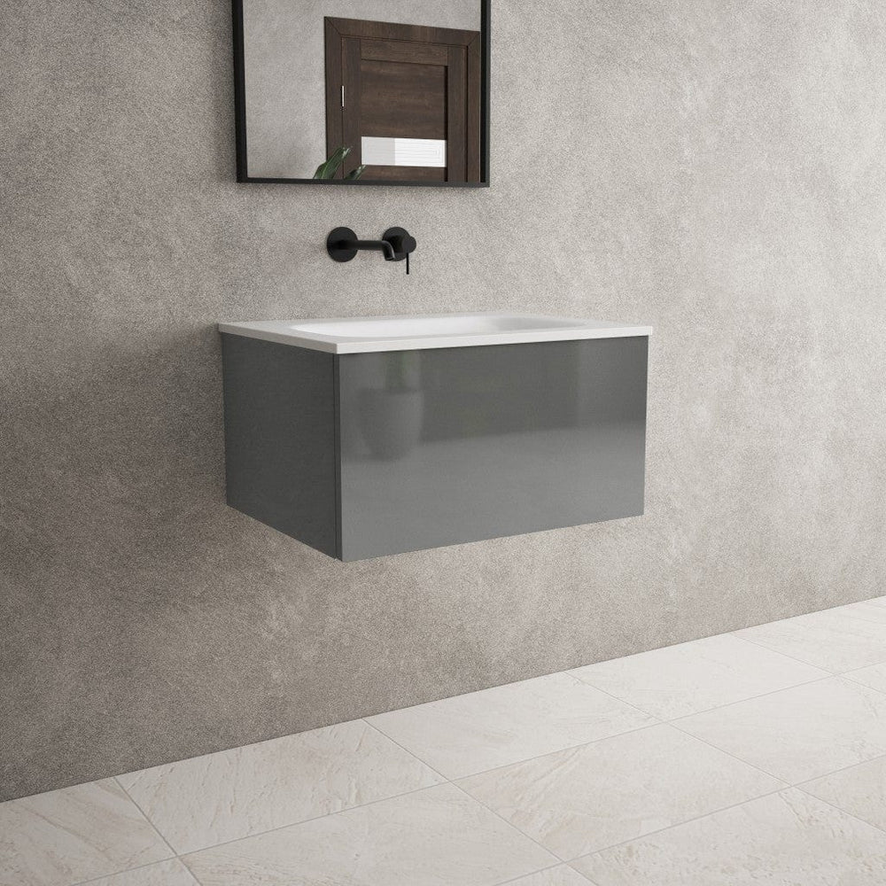 Raffinata One Drawer Vanity Unit  With Beyondstone Basin - Gloss Dust 600mm
