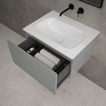 Raffinata One Drawer Vanity Unit  With Beyondstone Basin - Gloss Dust 600mm