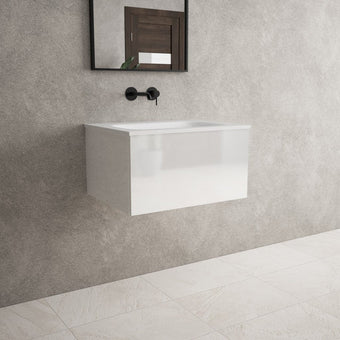 Raffinata One Drawer Vanity Unit  With Beyondstone Basin - Gloss White 600mm
