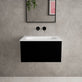 Raffinata One Drawer Vanity Unit  With Beyondstone Basin - Matt Black 600mm image