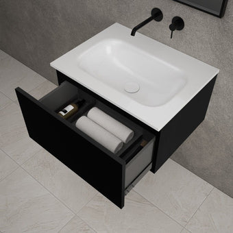 Raffinata One Drawer Vanity Unit  With Beyondstone Basin - Matt Black 600mm