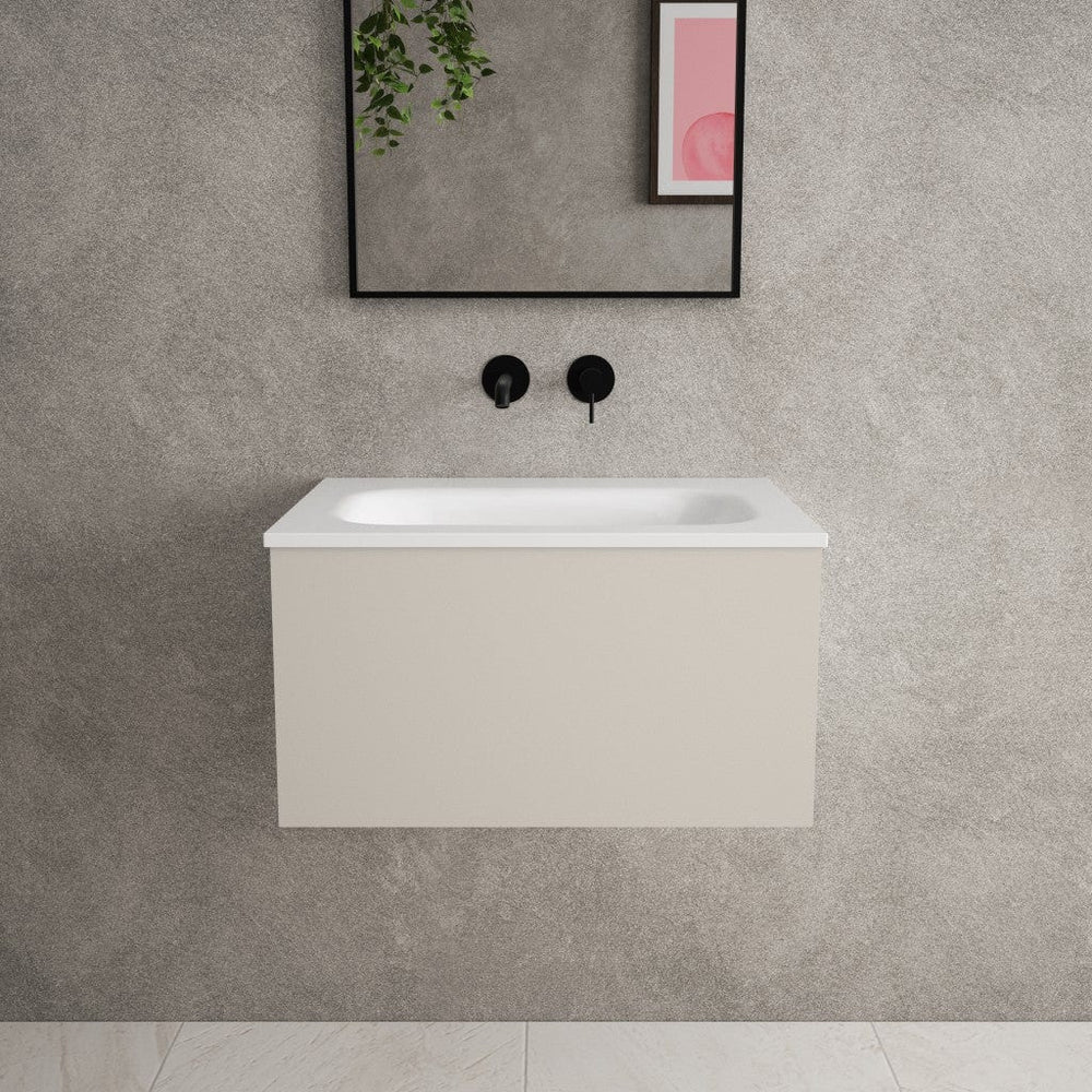 Raffinata One Drawer Vanity Unit  With Beyondstone Basin - Matt Cashmere 600mm