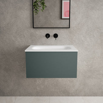 Raffinata One Drawer Vanity Unit  With Beyondstone Basin - Matt Dark Green 600mm