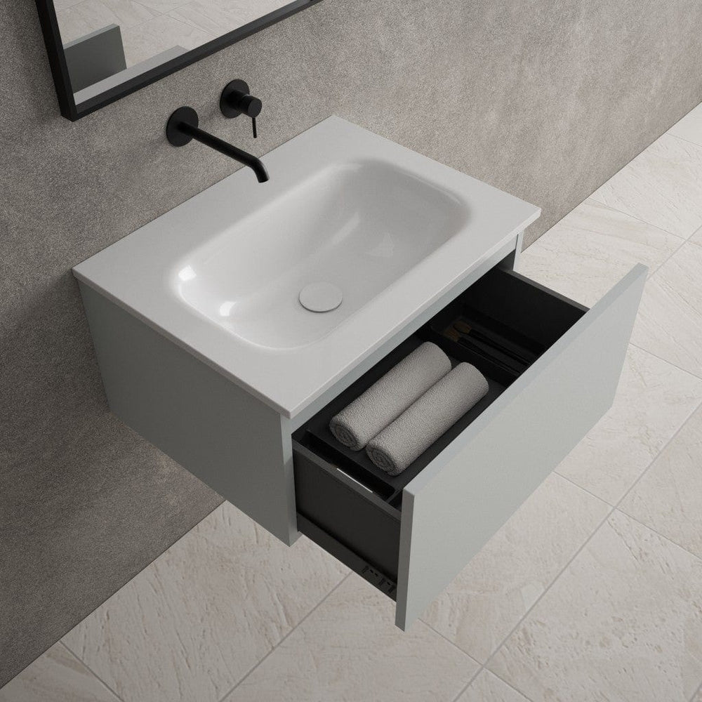 Raffinata One Drawer Vanity Unit  With Beyondstone Basin - Matt Dove 600mm