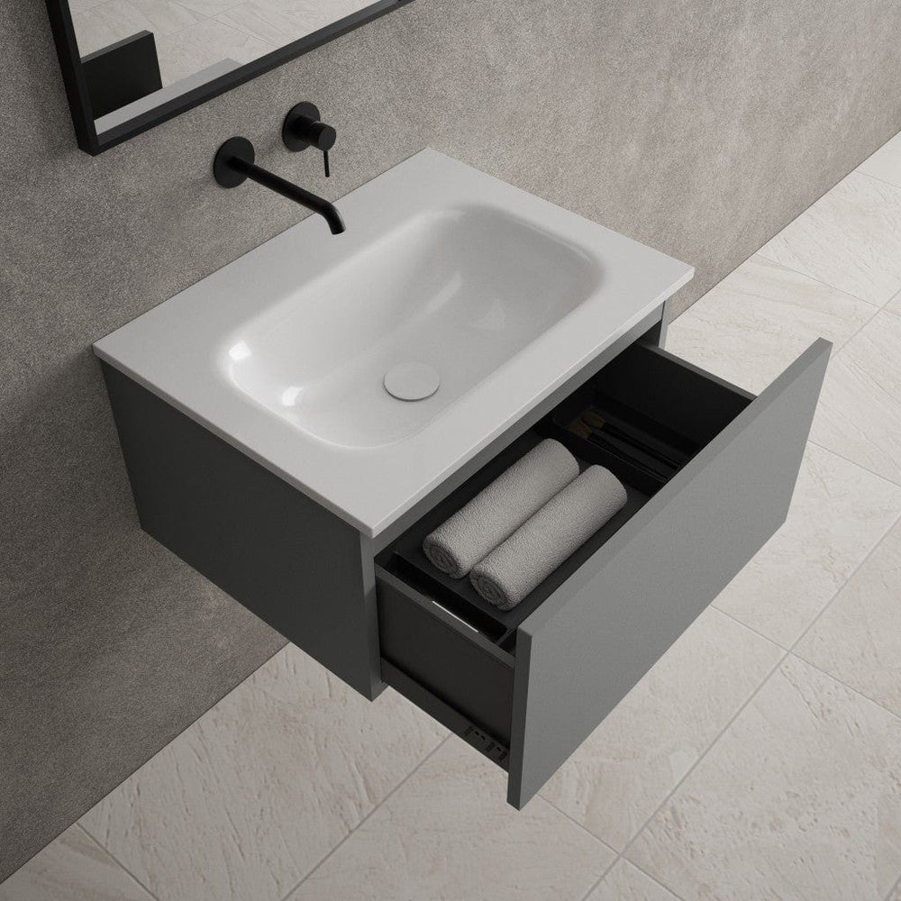 Raffinata One Drawer Vanity Unit  With Beyondstone Basin - Matt Dust 600mm
