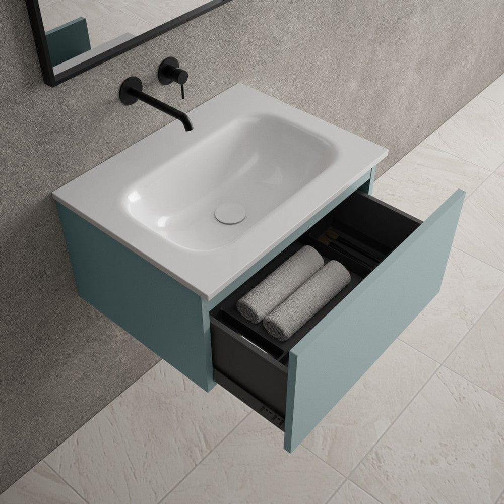 Raffinata One Drawer Vanity Unit  With Beyondstone Basin - Matt Fjord 600mm