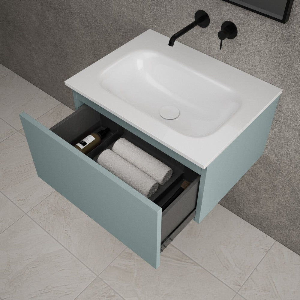 Raffinata One Drawer Vanity Unit  With Beyondstone Basin - Matt Fjord 600mm