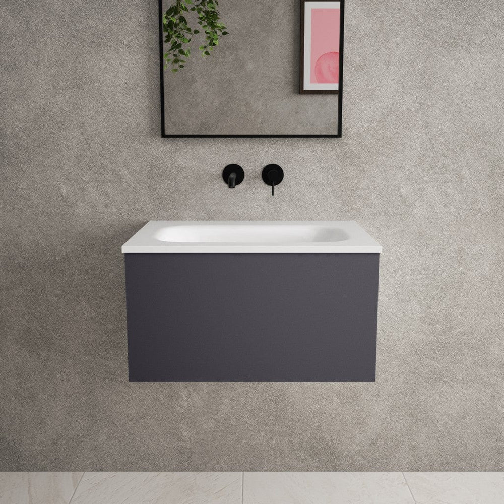 Raffinata One Drawer Vanity Unit  With Beyondstone Basin - Matt Graphite 600mm image