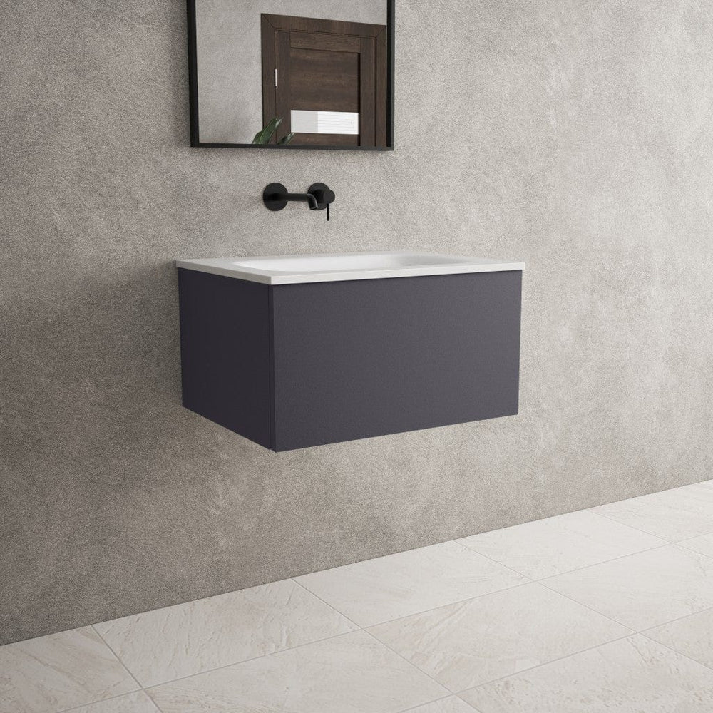 Raffinata One Drawer Vanity Unit  With Beyondstone Basin - Matt Graphite 600mm
