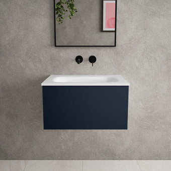 Raffinata One Drawer Vanity Unit  With Beyondstone Basin - Matt Indigo 600mm