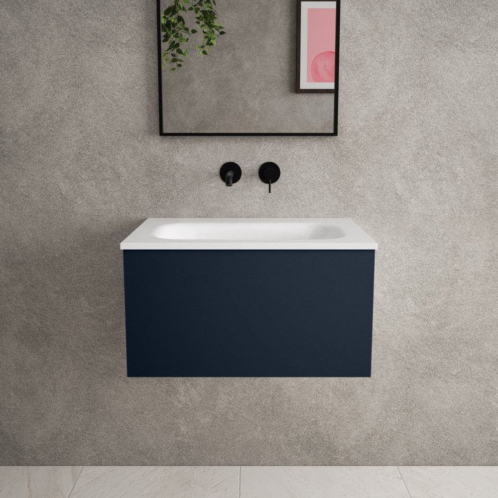 Raffinata One Drawer Vanity Unit  With Beyondstone Basin - Matt Indigo 600mm