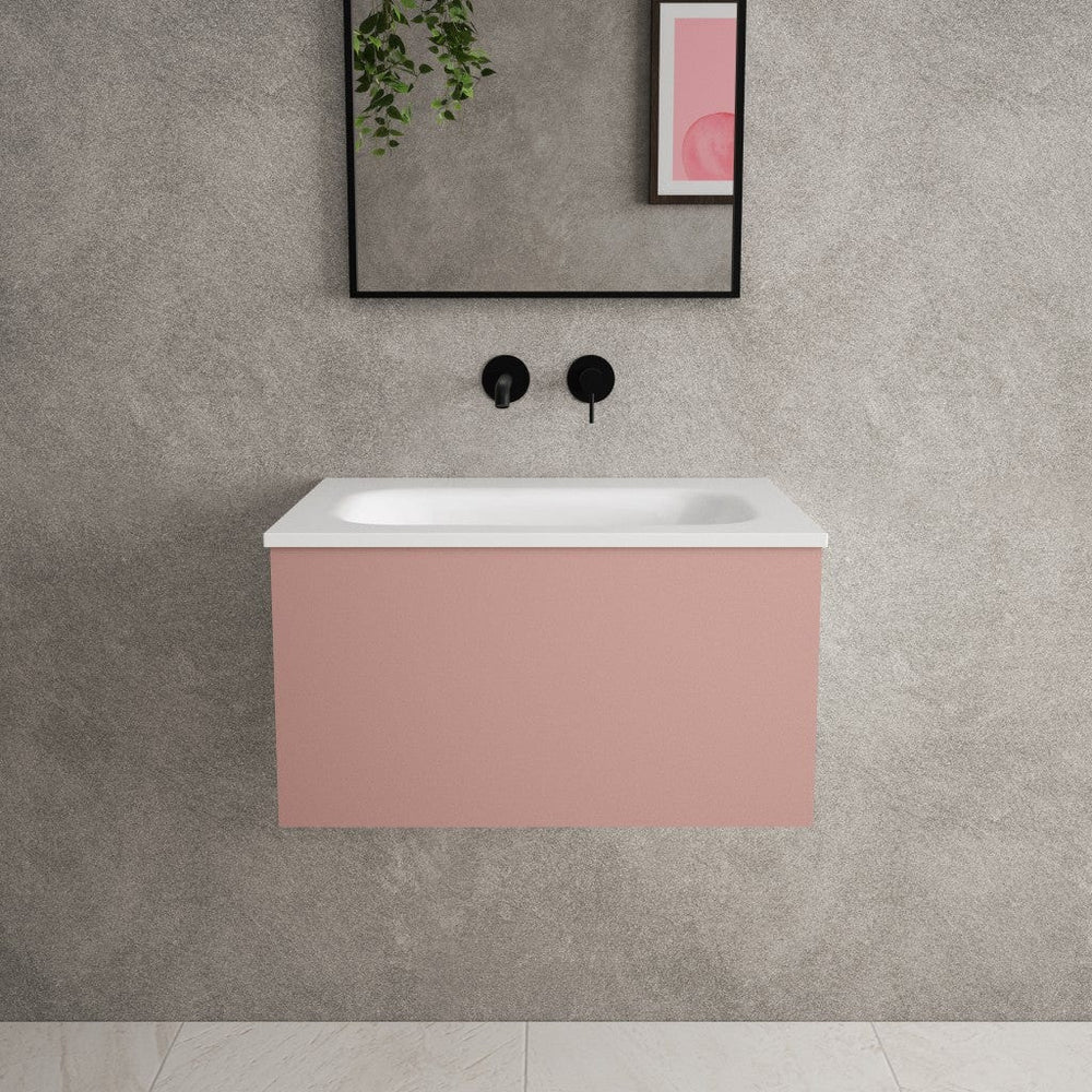 Raffinata One Drawer Vanity Unit  With Beyondstone Basin - Matt Pink 600mm image