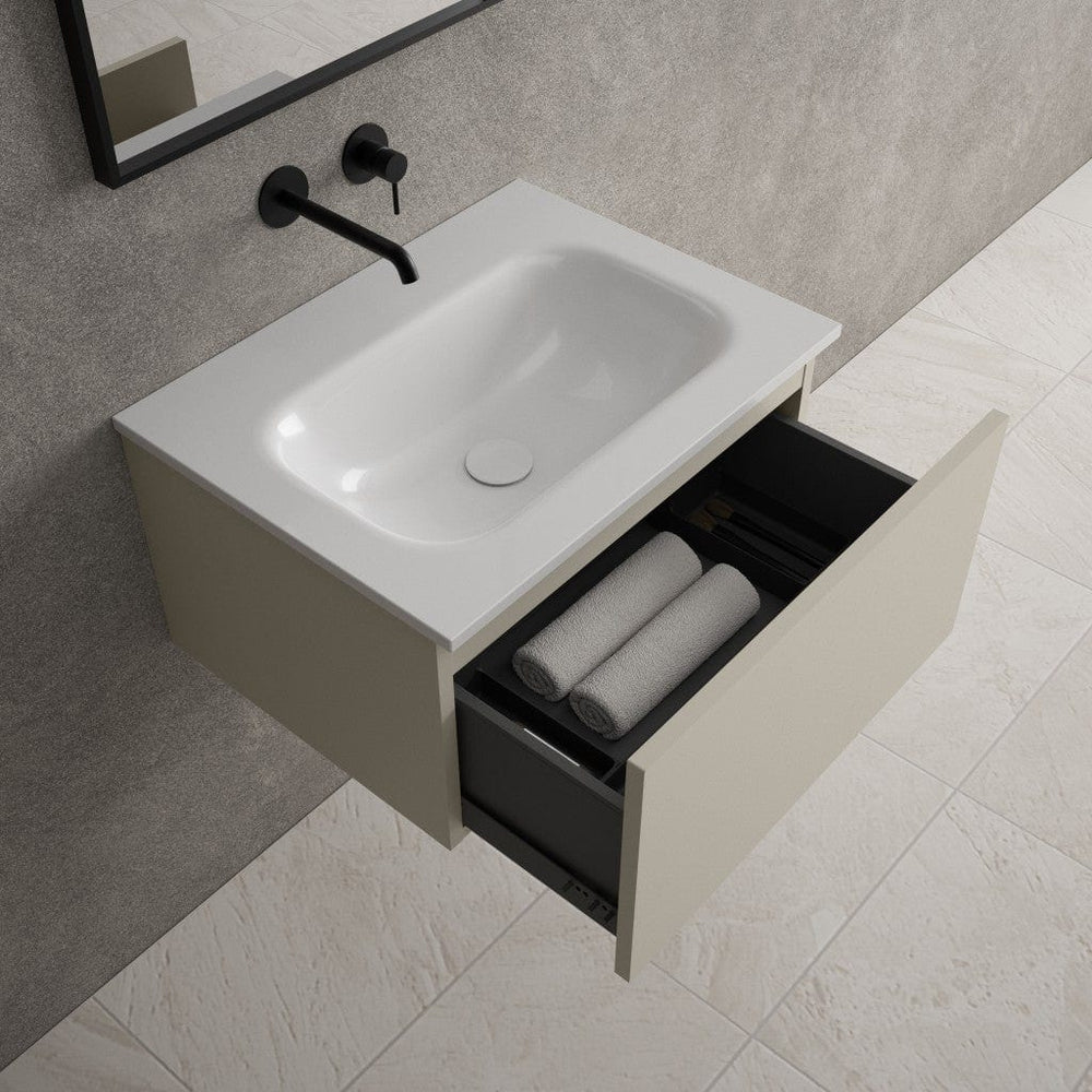 Raffinata One Drawer Vanity Unit  With Beyondstone Basin - Matt Stone 600mm