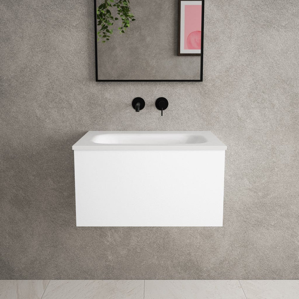Raffinata One Drawer Vanity Unit  With Beyondstone Basin - Matt White 600mm image