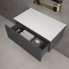 Raffinata Single Drawer Countertop Vanity Unit - Dark Concrete 800mm image