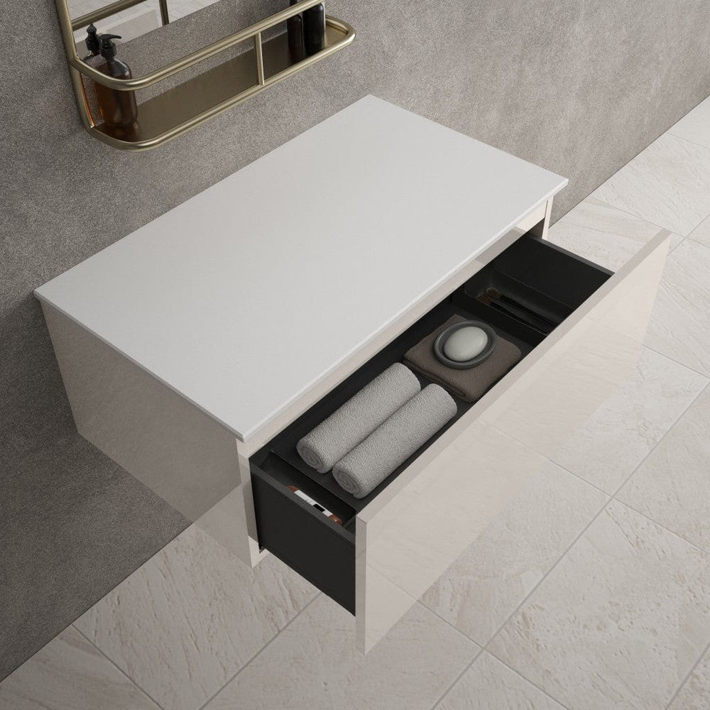 Raffinata Single Drawer Countertop Vanity Unit - Gloss Cashmere 800mm