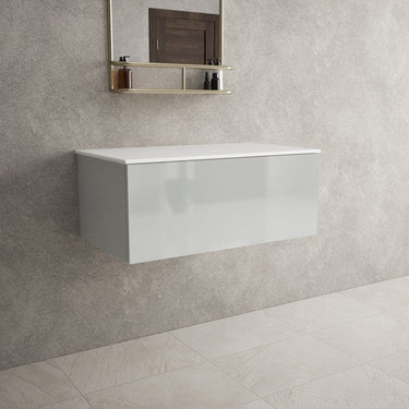 Raffinata Single Drawer Countertop Vanity Unit - Gloss Dove 800mm