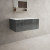 Raffinata Single Drawer Countertop Vanity Unit - Gloss Dust 800mm image