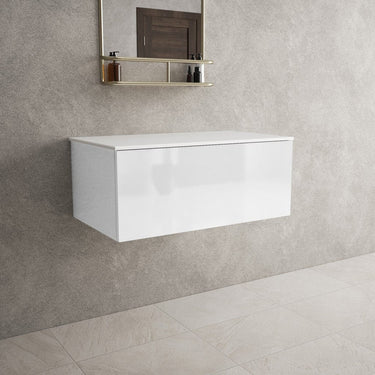 Raffinata Single Drawer Countertop Vanity Unit - Gloss White 800mm