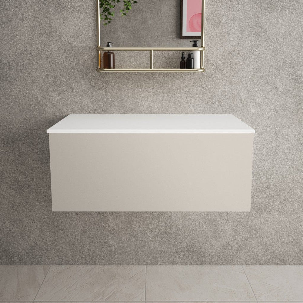 Raffinata Single Drawer Countertop Vanity Unit - Matt Cashmere 800mm