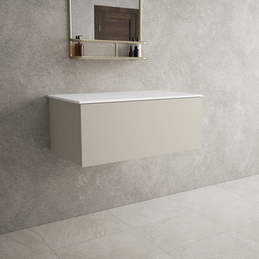 Raffinata Single Drawer Countertop Vanity Unit - Matt Cashmere 800mm