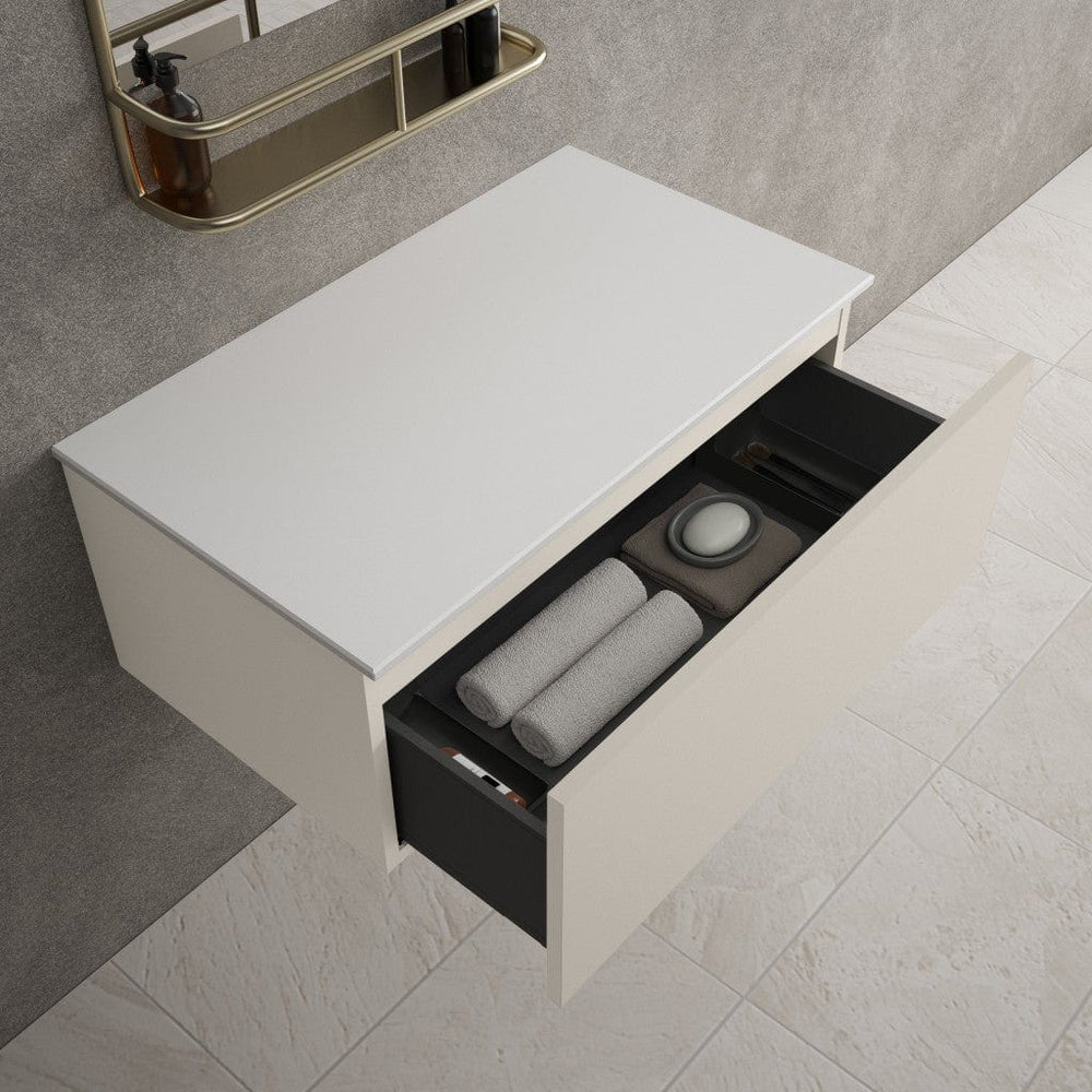 Raffinata Single Drawer Countertop Vanity Unit - Matt Cashmere 800mm