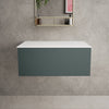 Raffinata Single Drawer Countertop Vanity Unit - Matt Dark Green 800mm image