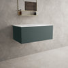 Raffinata Single Drawer Countertop Vanity Unit - Matt Dark Green 800mm image