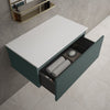 Raffinata Single Drawer Countertop Vanity Unit - Matt Dark Green 800mm image