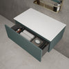 Raffinata Single Drawer Countertop Vanity Unit - Matt Dark Green 800mm image