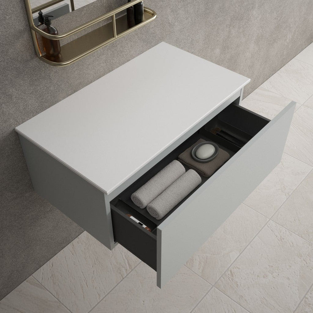 Raffinata Single Drawer Countertop Vanity Unit - Matt Dove 800mm