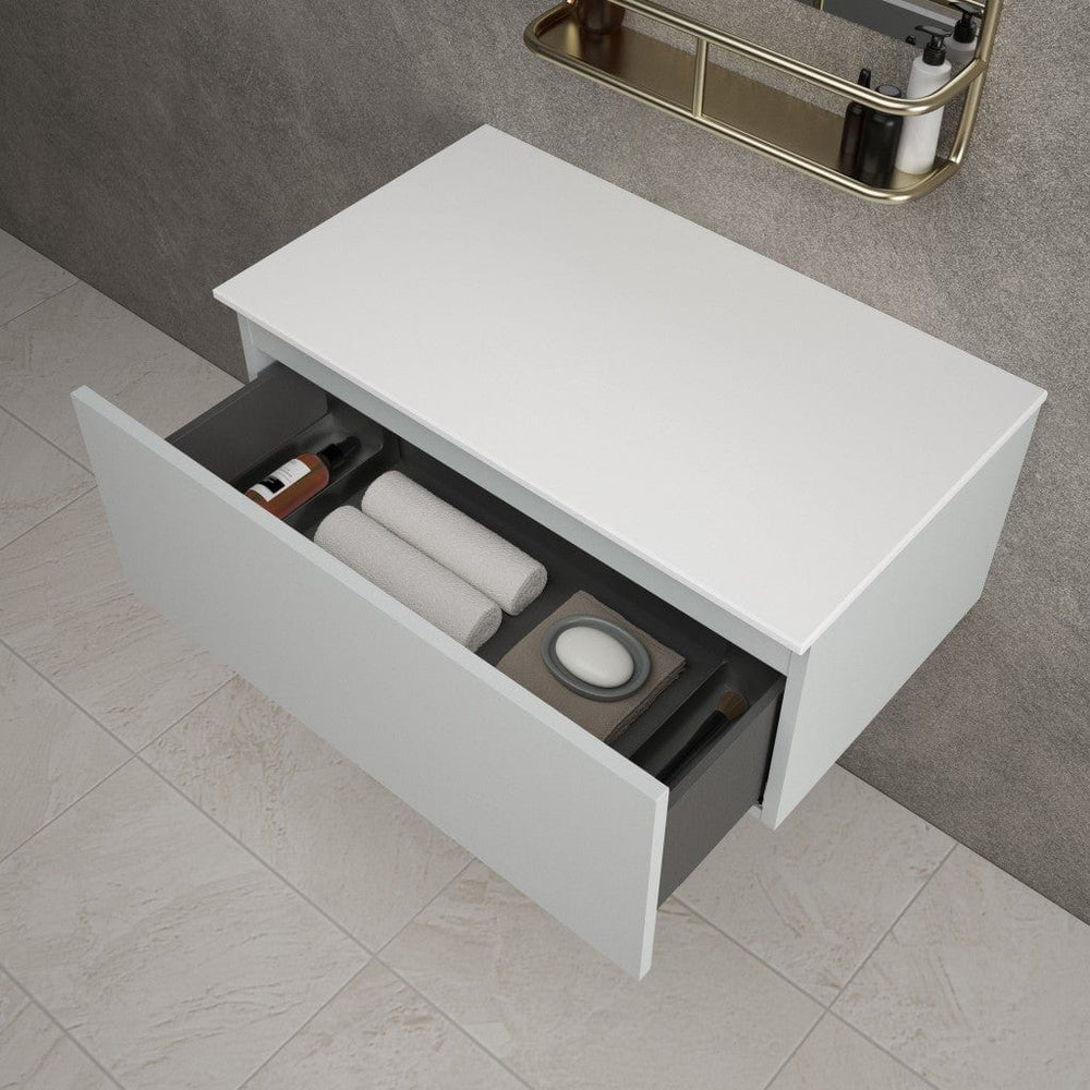 Raffinata Single Drawer Countertop Vanity Unit - Matt Dove 800mm