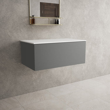 Raffinata Single Drawer Countertop Vanity Unit - Matt Dust 800mm