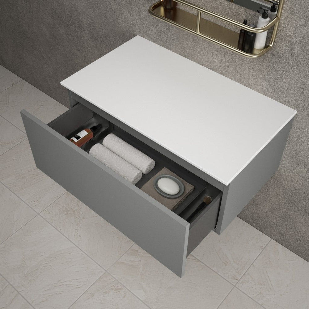 Raffinata Single Drawer Countertop Vanity Unit - Matt Dust 800mm