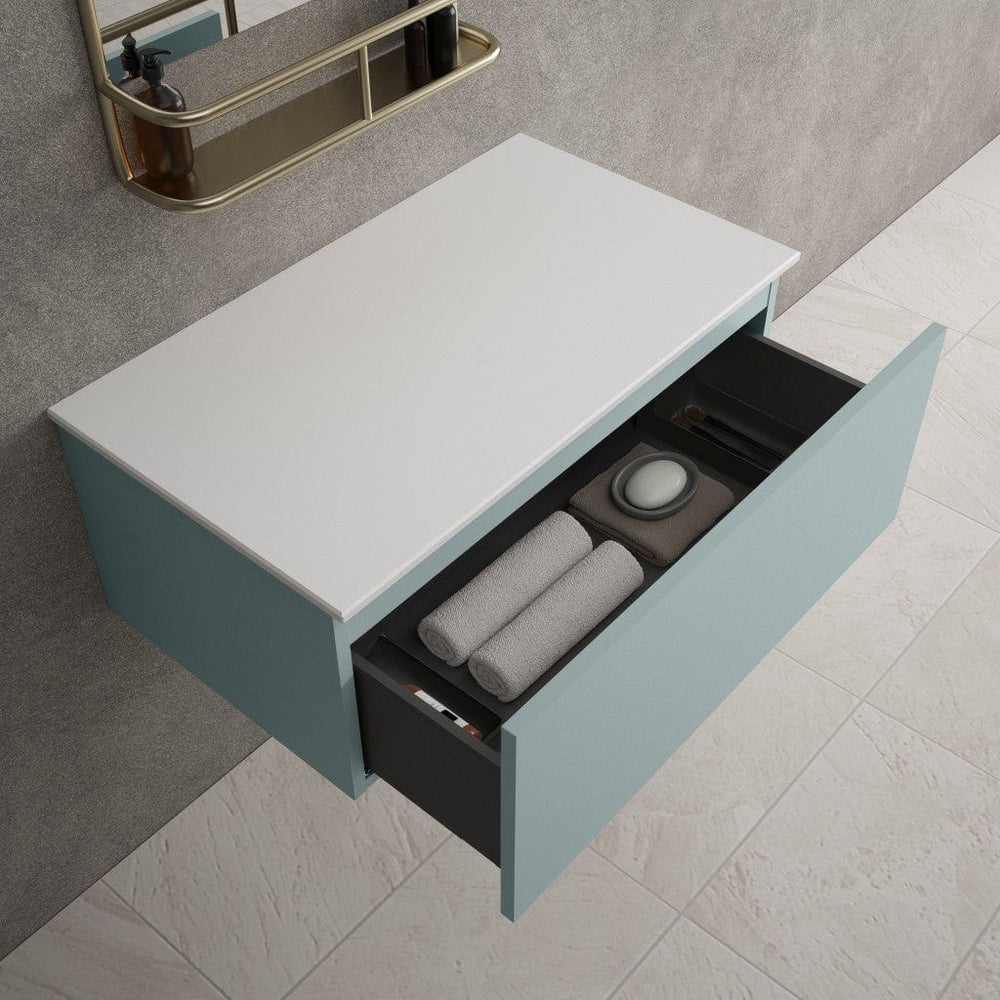 Raffinata Single Drawer Countertop Vanity Unit - Matt Fjord 800mm