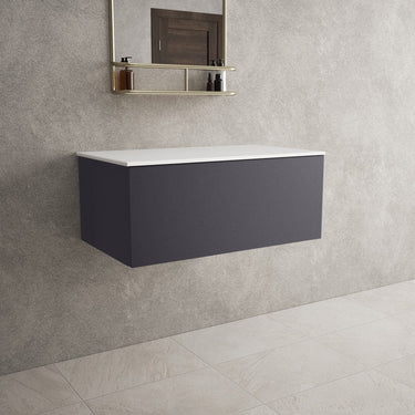 Raffinata Single Drawer Countertop Vanity Unit - Matt Graphite 800mm
