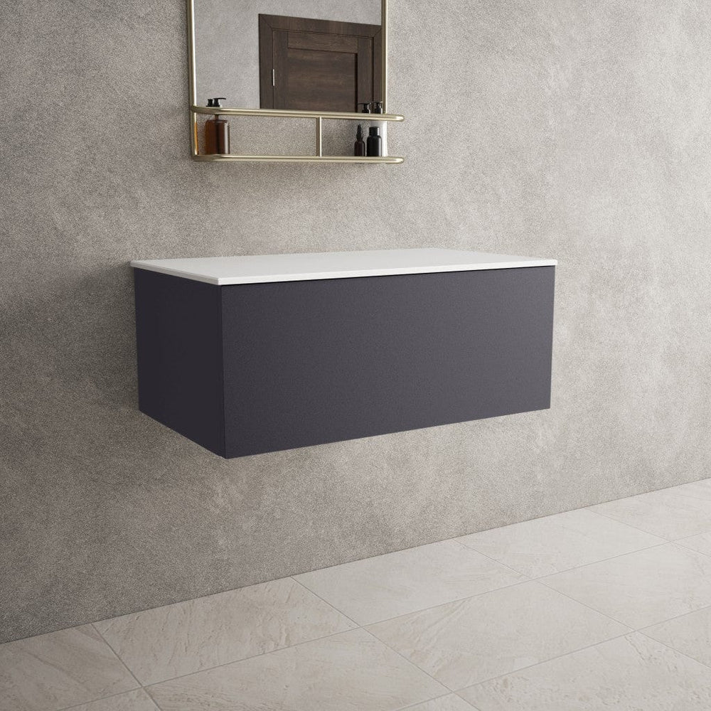 Raffinata Single Drawer Countertop Vanity Unit - Matt Graphite 800mm
