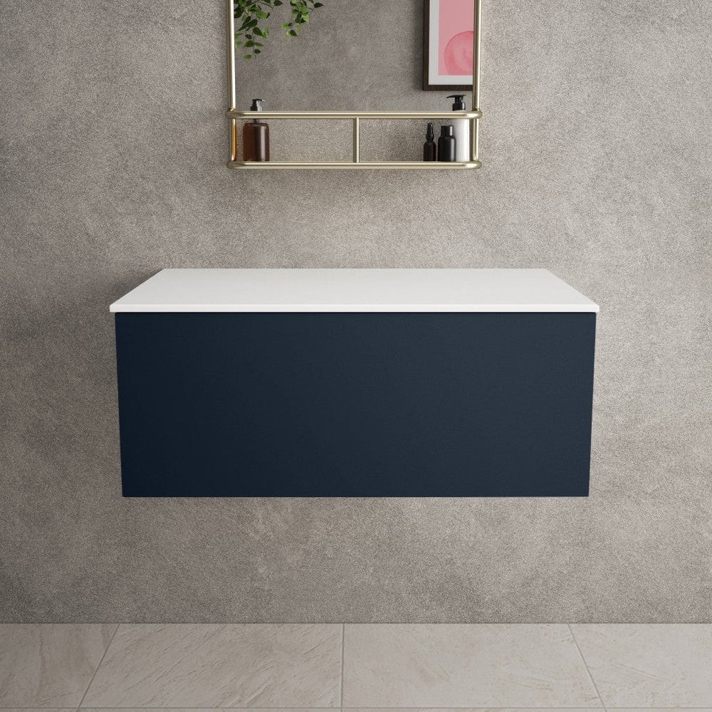 Raffinata Single Drawer Countertop Vanity Unit - Matt Indigo 800mm