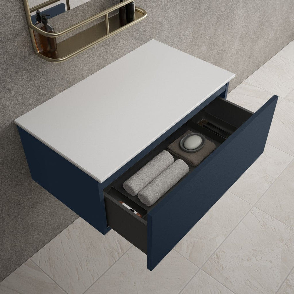 Raffinata Single Drawer Countertop Vanity Unit - Matt Indigo 800mm