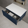 Raffinata Single Drawer Countertop Vanity Unit - Matt Indigo 800mm image